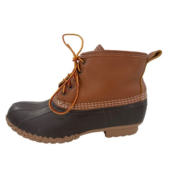 L.L. Bean Womens 10M Bean Boots Made In USA Brown & Black Duck Style - Picture 1 of 9